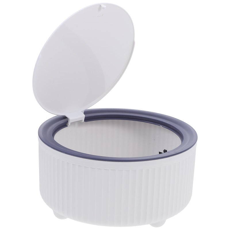 Dark Blue Press Lid Desktop Trash Can Small Round Wastebasket For Office Living Room Dormitory - Image 2