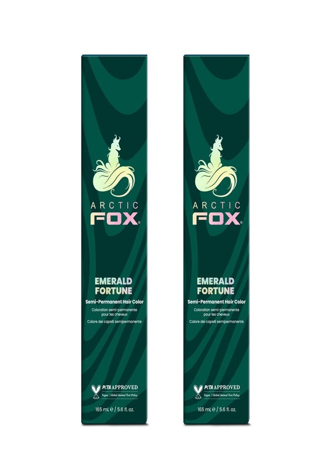 Arctic Fox Semi-Permanent Hair Color Dye, Emerald Fortune, Vibrant Teal Green, Vegan & Cruelty-Free, Ammonia-Free, Hydrating Formula, For All Hair Types, 5.6 Fl Oz (Pack of 2) - Image 1