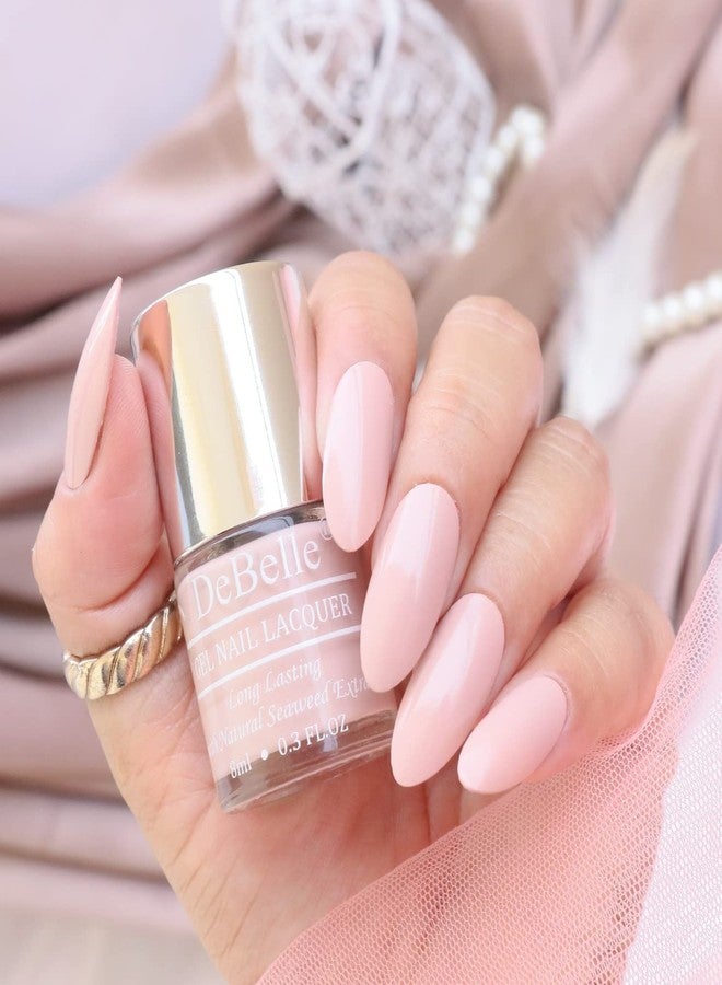 DeBelle Gel Nail Lacquers Combo set of 4 Malibu Sunset Pastels - Maple Tan (Tan Brown), Rose Aurelia (Pink Mauve), Cherry Macaron (Powder Pink), Peony Blossom (Nude) 32 ml (8ml Each) - Image 4