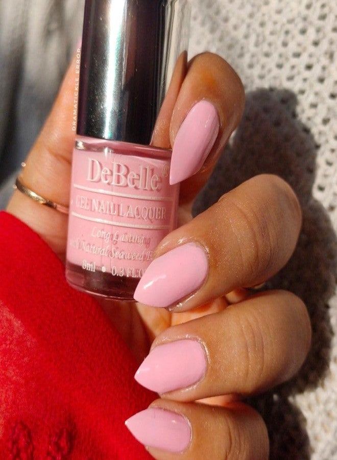 DeBelle Gel Nail Lacquers Combo set of 4 Malibu Sunset Pastels - Maple Tan (Tan Brown), Rose Aurelia (Pink Mauve), Cherry Macaron (Powder Pink), Peony Blossom (Nude) 32 ml (8ml Each) - Image 5