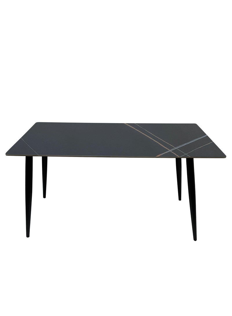 MAPLE HOME DECORATION Maple Home Modern Dining & Coffee Table Accent Rock Stone Top Dining Metal Base Kitchen Bar Patio Living Dining Furniture 80*140cm  - Image 2