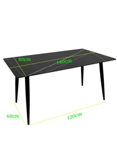MAPLE HOME DECORATION Maple Home Modern Dining & Coffee Table Accent Rock Stone Top Dining Metal Base Kitchen Bar Patio Living Dining Furniture 80*140cm  - Image 5