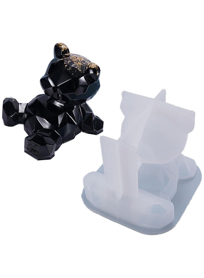 Zikra 3D Bear Resin Mold for DIY Crafts, Cartoon Bear Epoxy Casting Mould Resin Crystal Epoxy Mold Cartoon Bear Crafting Silicone Mould Epoxy Resin Phone Holder Bear Mold for DIY Crafts, Decoration - Image 1