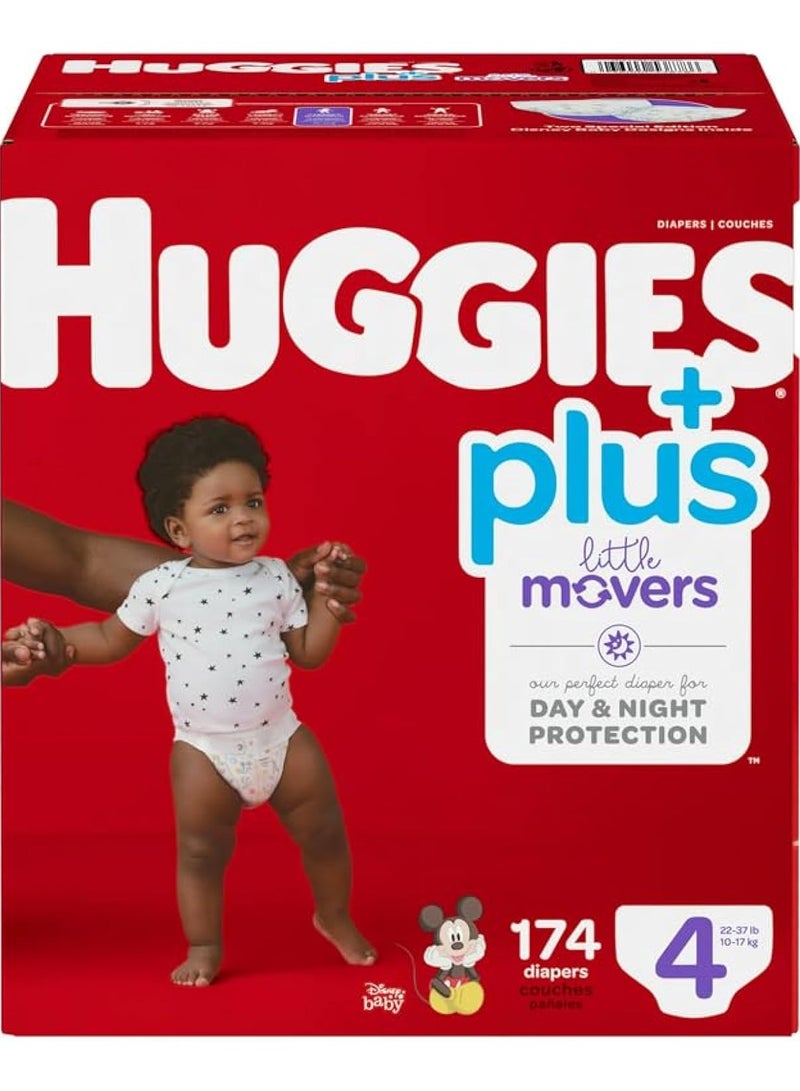 هجيز حفاضات هجيز ليتل موفرز بلس، مقاس 4 (174 قطعة)