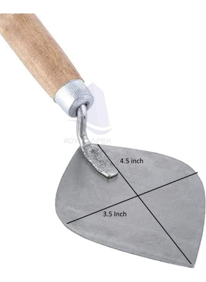 Royal Apex Masonry Plastering Trowel With Wooden Handle Metal Blade For Multi-Purpose 4.5Inch - Image 2