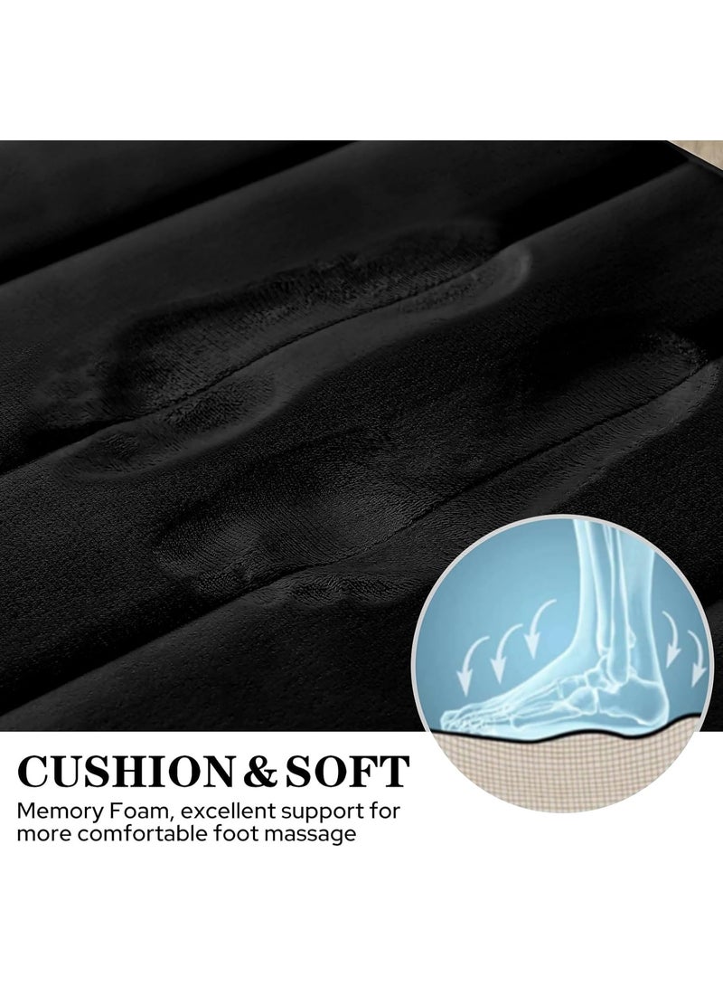 3 Pieces Coral Velvet Bathroom Rugs Set, Non Slip Water Absorbent Soft Fluffy Bath Mats, Washable Floor Mats for Bathroom Tub Toilet - Image 5