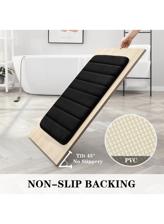3 Pieces Coral Velvet Bathroom Rugs Set, Non Slip Water Absorbent Soft Fluffy Bath Mats, Washable Floor Mats for Bathroom Tub Toilet - Image 3