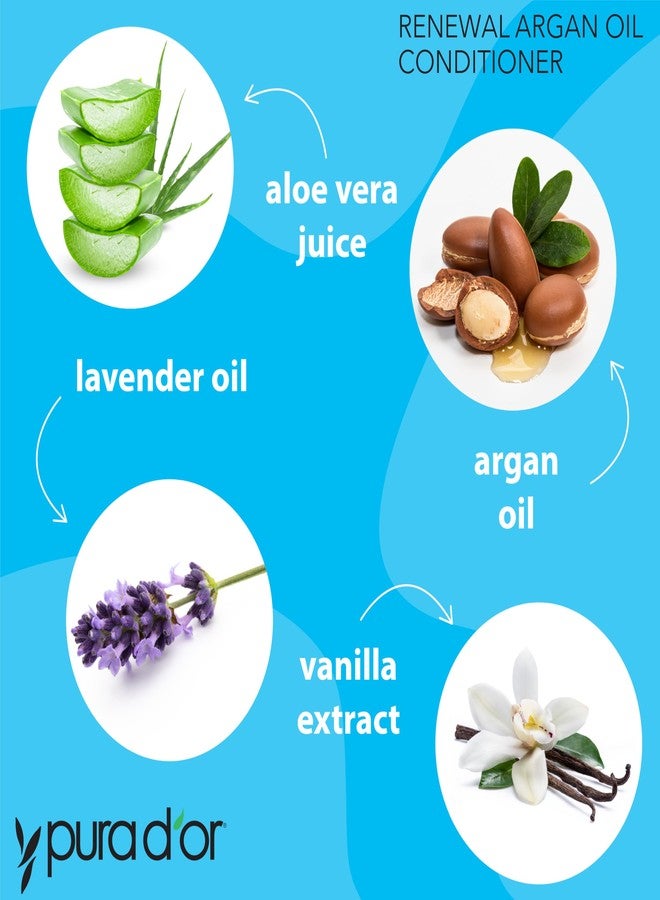 PURA D'OR 16 Oz Renewal Argan Oil Conditioner - Sulfate-Free, Hydrating, Frizz Control, Color-Safe, with Organic Aloe Vera & Argan Oil, Nourishing & Strengthening for Dry, Damaged Hair - Image 3