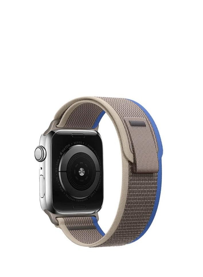Trail Loop Band Compatible with Apple Watch Ultra 49/45/44/42mm, Nylon Sport Replacement Strap Compatible with iWatch Series 8/7/6/5/4/3/2/1 / SE Gray Blue