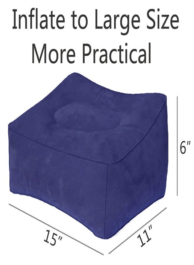 MYFON Inflatable Travel Pillow, Inflatable Travel Foot Rest Pillow, Leg Rest Pillow for Cars, Home, Office, Trains, Airplane, Blue - Image 2