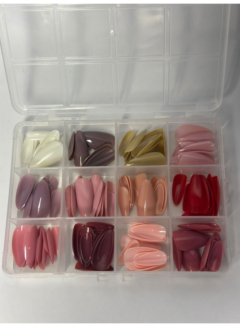 144 pcs Round Short Colorful False nails 12 Solid Colors Fake Nail Full Cover with box may vary color - Image 3