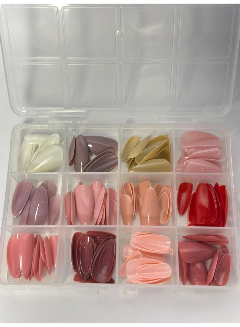 144 pcs Round Short Colorful False nails 12 Solid Colors Fake Nail Full Cover with box may vary color - Image 2