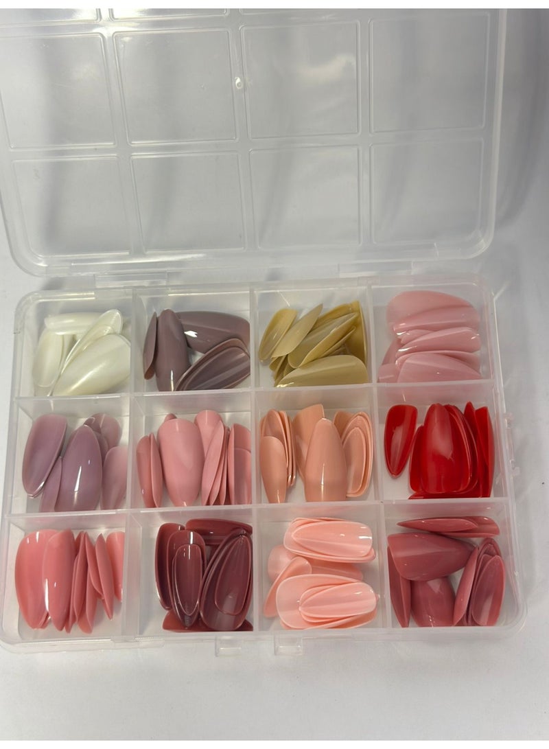 144 pcs Round Short Colorful False nails 12 Solid Colors Fake Nail Full Cover with box may vary color - Image 4