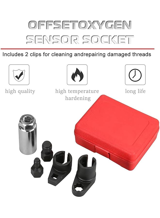 Oasisgalore Automotive Oxygen Sensor Socket Removal Tool Wrench And Thread Chaser Set 5Pcs - Image 2
