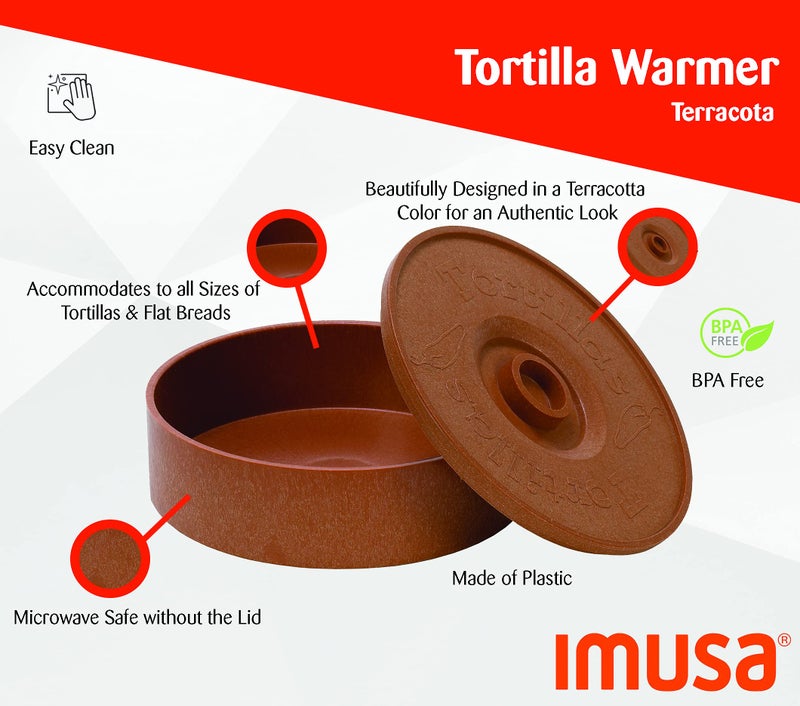 IMUSA USA Microwave Tortilla Warmer, 1 Pack, Brown - Image 3