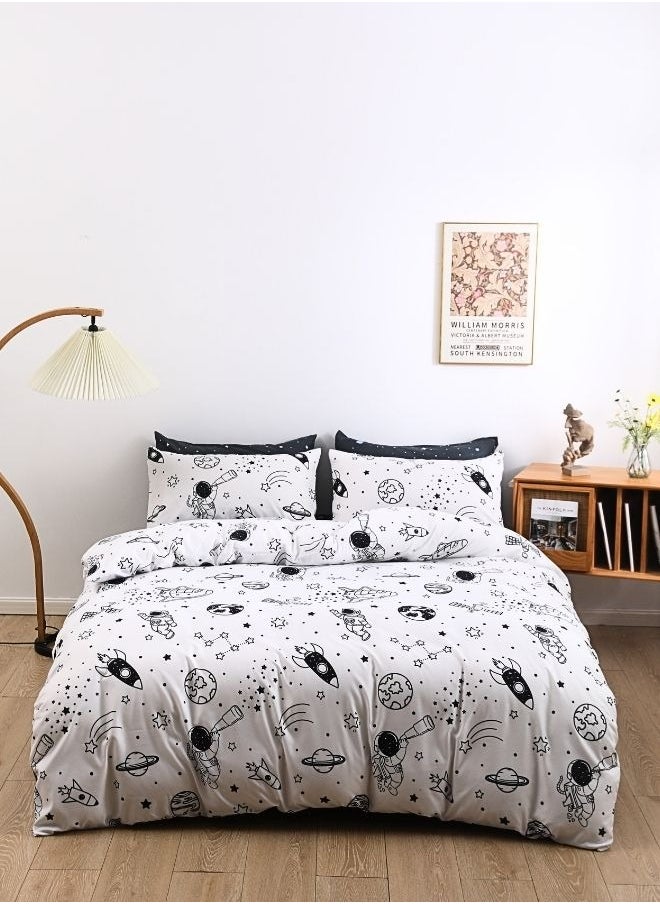 LUNA Home Single Size 4 Pcs Duvet Cover Set Bedding Set Without Filler  - Image 1