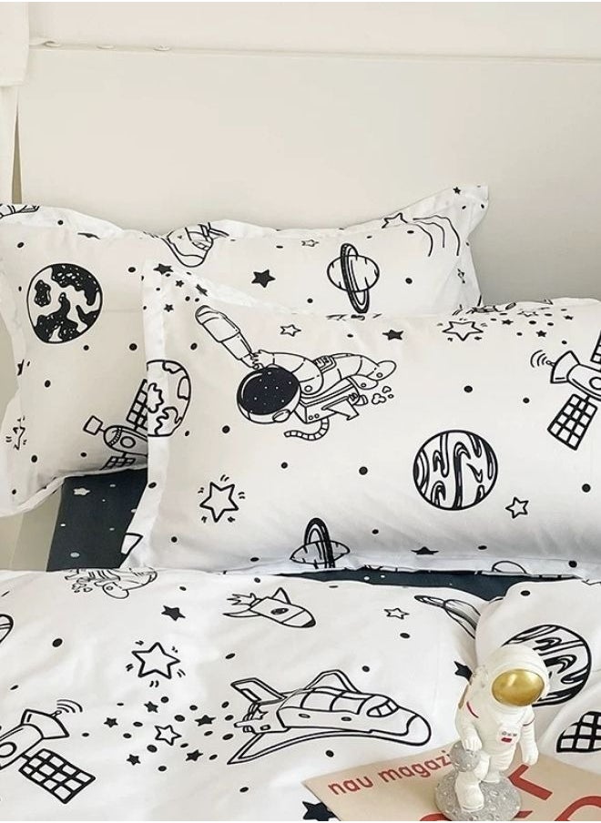 LUNA Home Single Size 4 Pcs Duvet Cover Set Bedding Set Without Filler  - Image 4