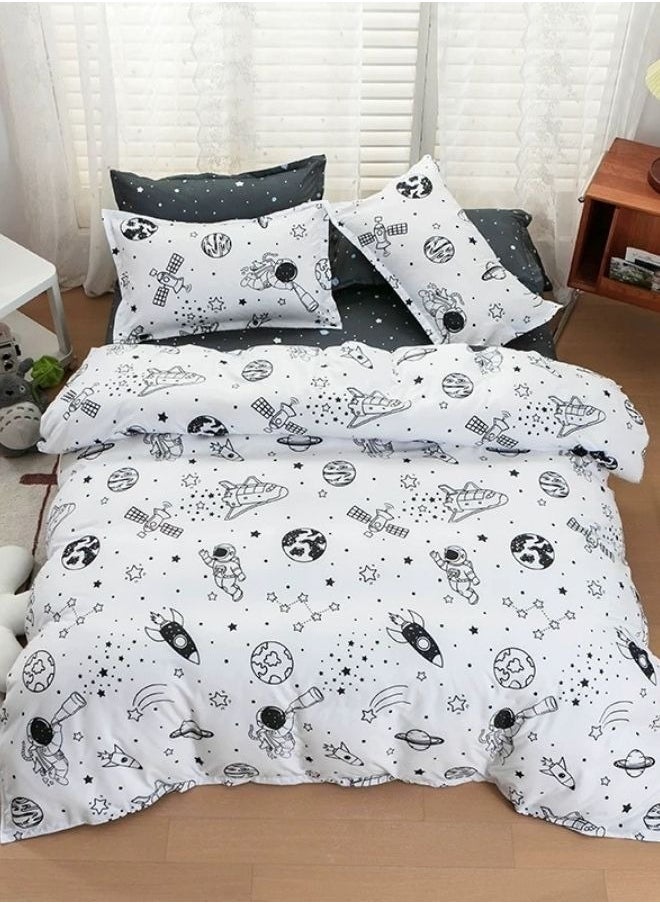 LUNA Home Single Size 4 Pcs Duvet Cover Set Bedding Set Without Filler  - Image 3