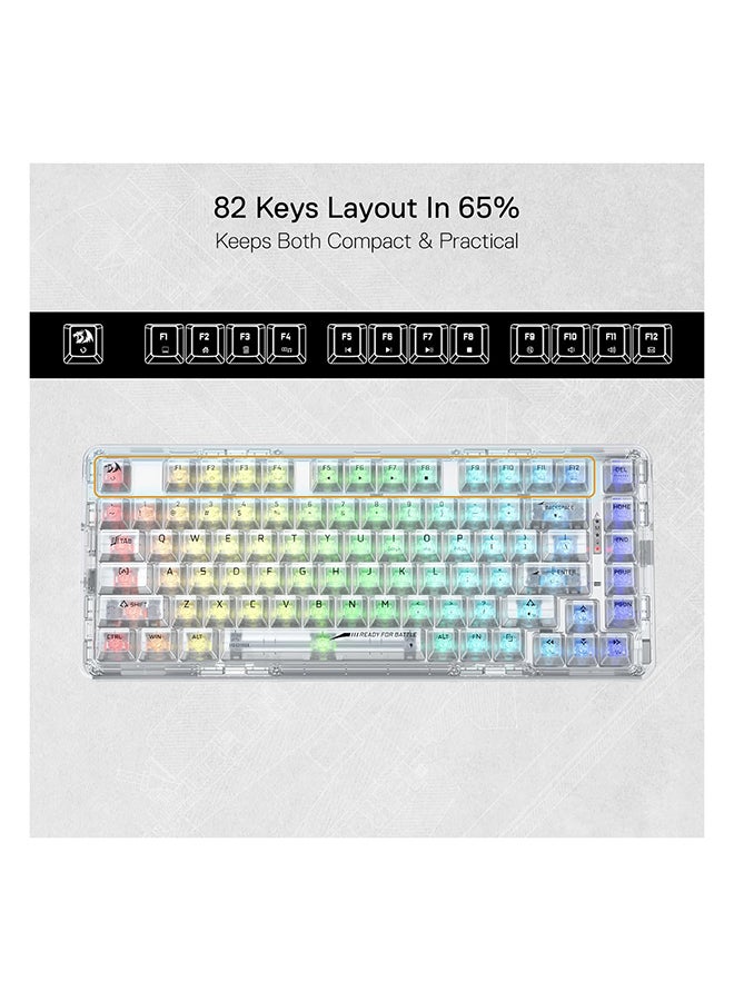 ريدراجون لوحة مفاتيح الألعاب الميكانيكية اللاسلكية Elf Pro K649CT RGB. - Image 4