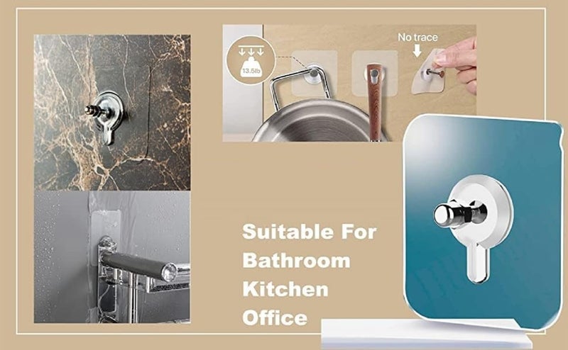 JANNYRO JANNYRO Adhesive Wall Hook Heavy Duty Strong Nail Transparent Screw Holder Wall Hanging Solutions Without Drilling for Kitchen Bathroom Home Decor Items Photo Frame Hooks Key Holder  - Image 5