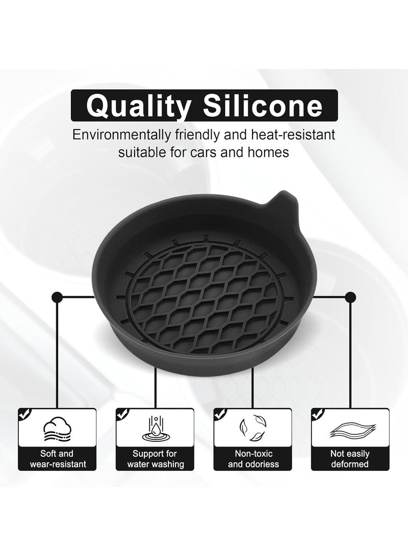 Generic Car Cup Holder Coaster, Silicone Cup Holder Insert, Universal Non-Slip Cup Holders, Car Accessories Interior for Women and Man Interior Sets 4 Pack Black  - Image 4