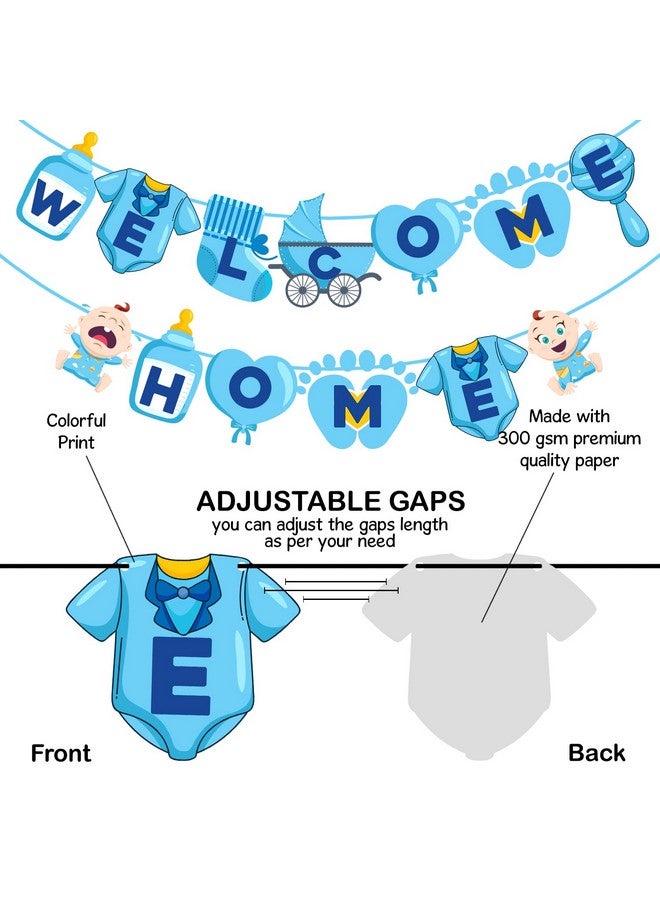 ZYOZIQUE Baby Boy Welcome Home Decoration Kit Banner For Baby Shower/Welcome Party/Birthday Party Supplies, Blue - Image 3