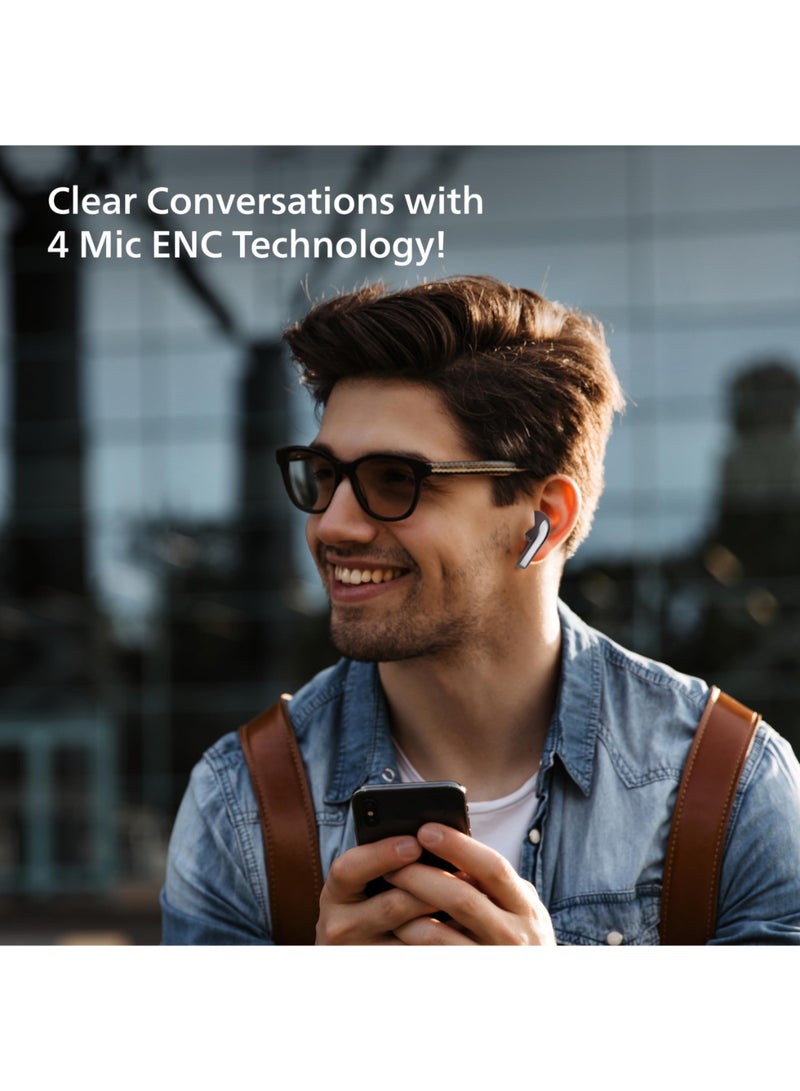 Philips Renewed - Audio TAT1179RD/94 True Wireless in Ear Earbuds with Pocket Sized Charging Case, Play Time Upto 45Hrs, 10mm Dynamic Drivers, Inbuilt Mic, IPX4 Splash & Sweat Resistant (Red) RED - Image 5