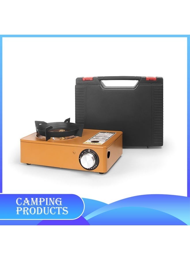 Manful Portable Camping Gas Stove with Carrying Case Brown – Single Burner Outdoor Camping Stove for Hiking, Tailgating, Emergency & Travel Cooking - Image 1