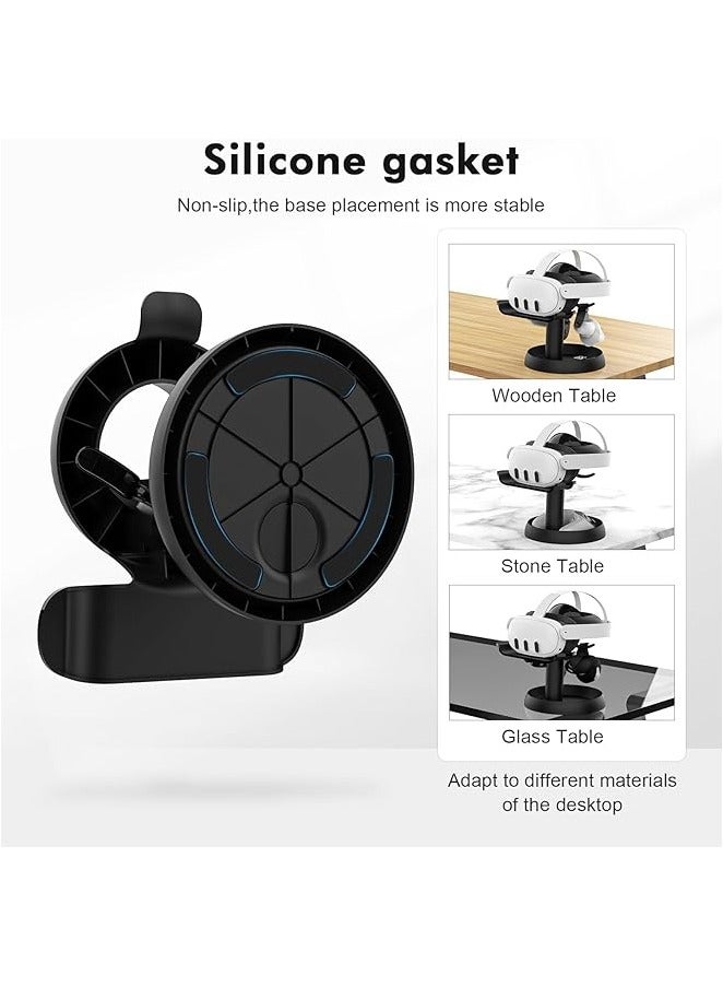 بروماس حامل حامل VR متوافق مع Quest 3/Oculus Quest 2/Pico 4/Vision Pro - محطة قاعدة عرض رأسية لسماعات الرأس العالمية، دعامة ثابتة مع قاعدة تخزين مستديرة - Image 4