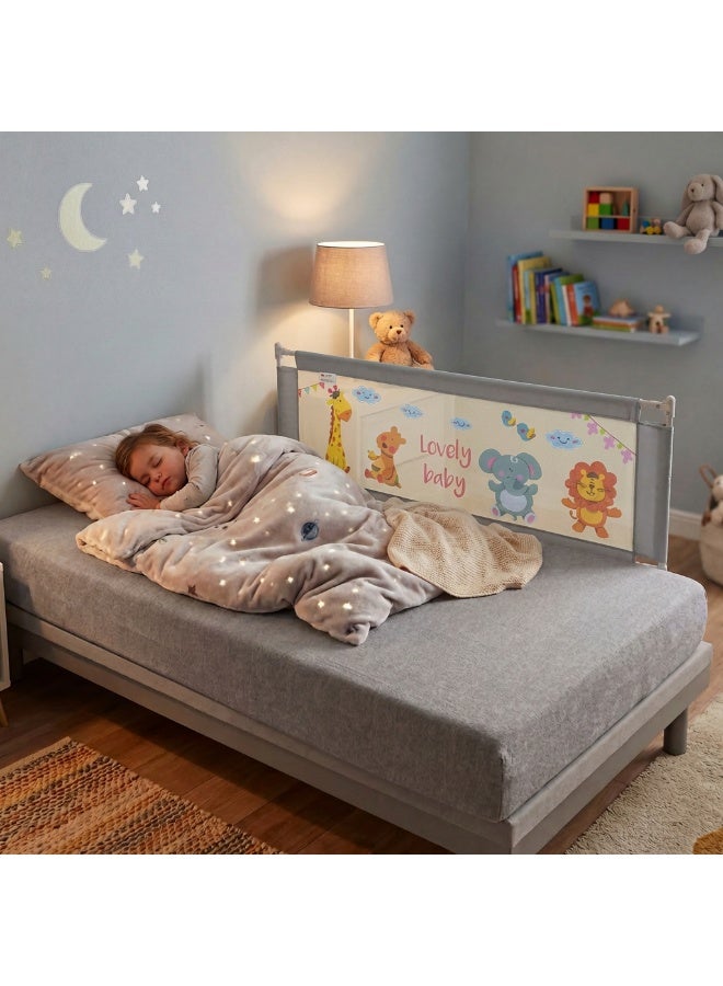Smart Children's Bed Safety Rail 200cm - Extra Tall Adjustable Bed Guard for Toddlers with Reinforced Steel Frame and Easy Installation - Image 1