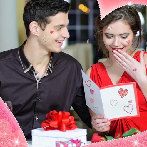 Epakh ملصقات قلب من الراينستون 84 قطعة مع لمسة لامعة، ملصقات لاصقة ذاتية لزينة العطلات، الحرف اليدوية، زينة النوافذ، ملحقات السيارات، صناديق الهدايا، 4 أوراق - Image 4