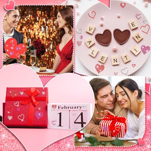 Epakh ملصقات قلب من الراينستون 84 قطعة مع لمسة لامعة، ملصقات لاصقة ذاتية لزينة العطلات، الحرف اليدوية، زينة النوافذ، ملحقات السيارات، صناديق الهدايا، 4 أوراق - Image 5