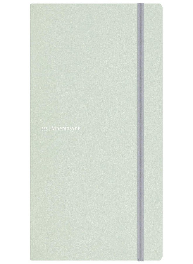 Maruman MNEMOSYNE Journal Notebook, 8.5 x 6.02 Inches (A5), 5mm dot grid, Hard cover with Elastic band, Bookmarks & Inner pocket, 90 gsm, 120 Sheets/240 Pages, Mint Green, 1 ea. (N888-53) - Image 1