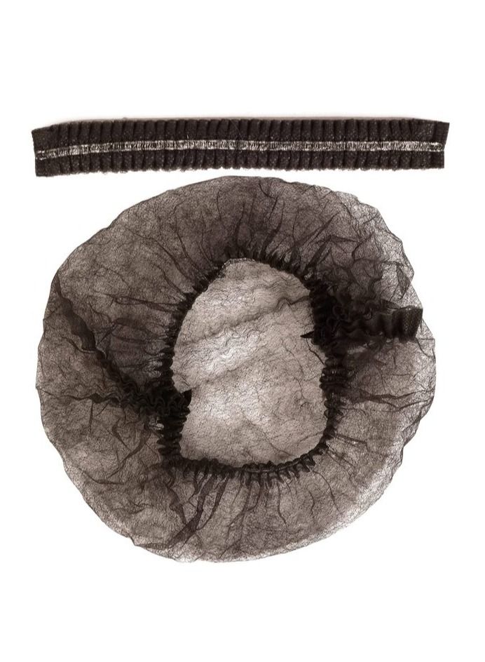 Disposable Bouffant Hair Net Kitchen Bathroom Cafeteria Restaurant Elastic Shower Cap Black - Image 3