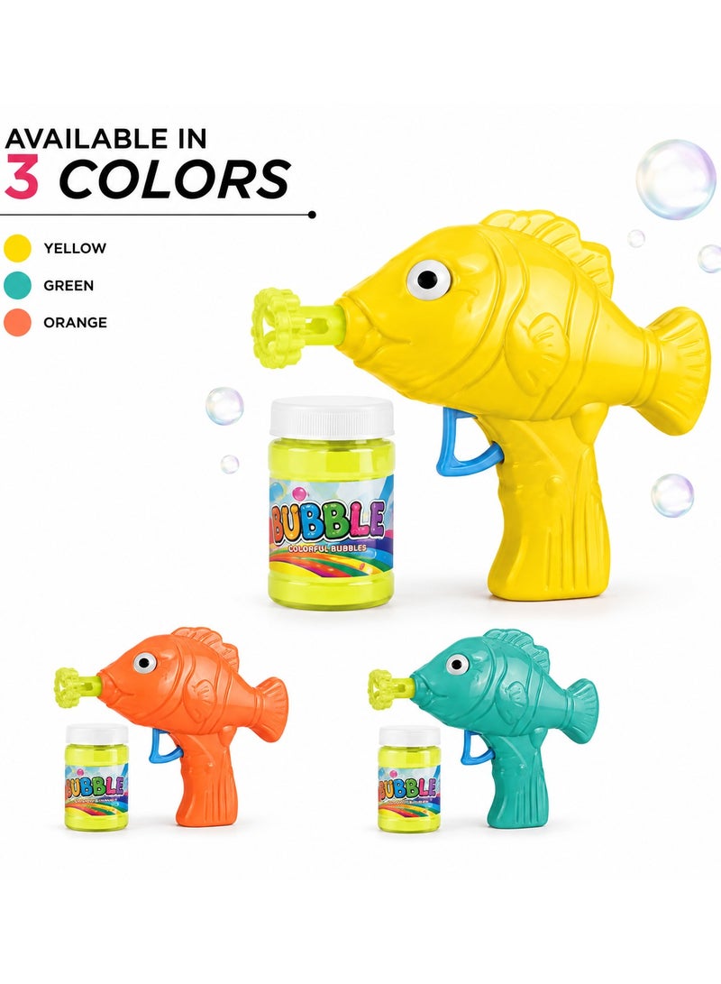Fish Bubble Gun for Kids with Bubble Solution, Automatic Bubble Blower Toy, Animal Shape Bubble Machine for Boys & Girls, Outdoor Bubble Maker for Birthday Party, Garden, Beach, Picnic & Summer Play, Ages 3+