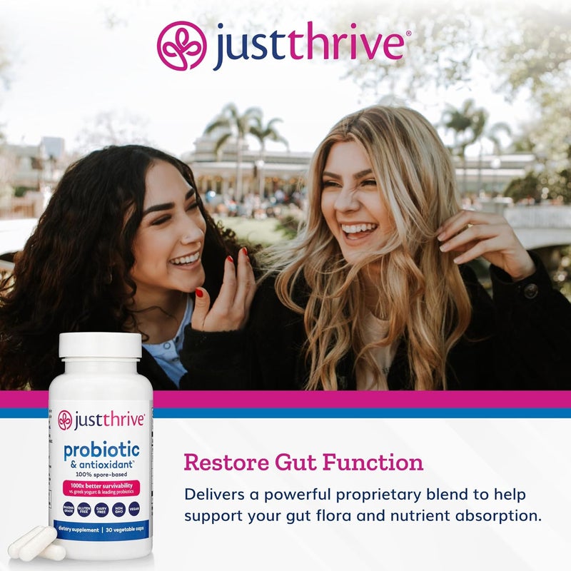 Just Thrive Probiotic  Antioxidant Supplement  100 SporeBased Digestive and Immune Support  Gluten Free 30 Caps - Image 3