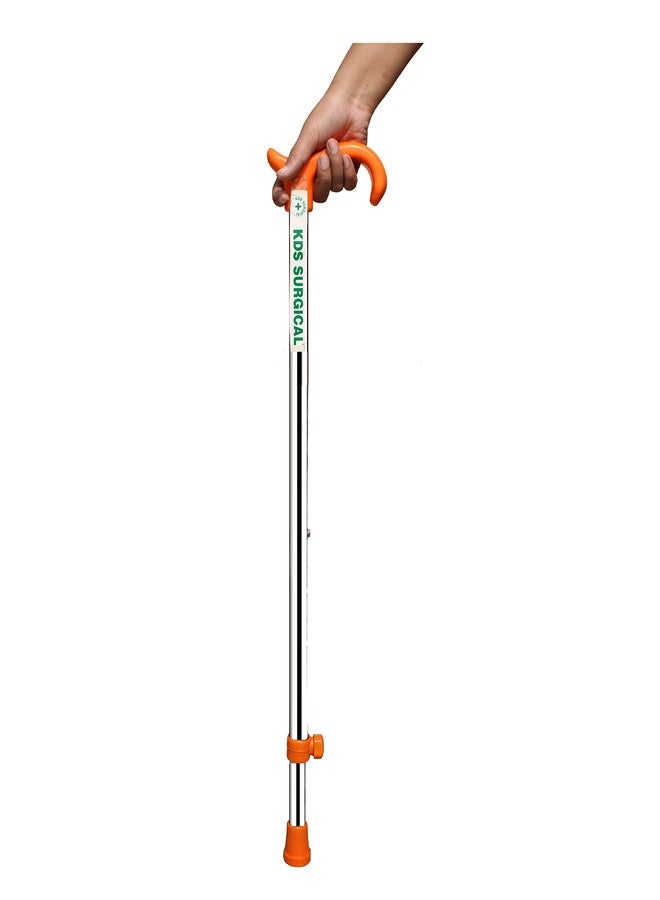 KDS SURGICAL عصا مشي Kds Surgical برتقالية اللون، قابلة لتعديل الارتفاع، للرجال والنساء وكبار السن والمرضى - برتقالي - Image 1