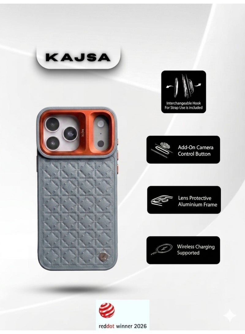 KAJSA Premium Shockproof Camera Protection Case – Luxury Texture Finish with Aluminium Lens Frame 17 pro Max - Image 3