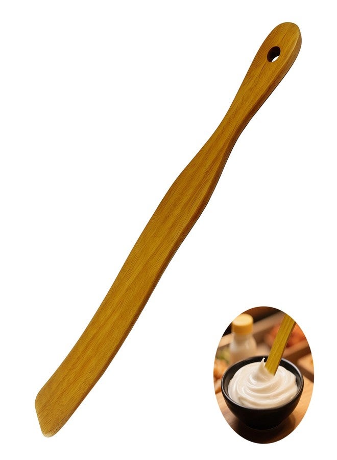 MCSDFN Wooden Spatula for Cooking Sourdough Spurtles Kitchen Sourdough Tools Wooden Spurtle Spatula Dough Stir with Hanging Holes for Cooking, Baking, Spreading, Mixing, 1 Pcs - Image 1