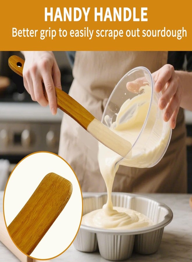 MCSDFN Wooden Spatula for Cooking Sourdough Spurtles Kitchen Sourdough Tools Wooden Spurtle Spatula Dough Stir with Hanging Holes for Cooking, Baking, Spreading, Mixing, 1 Pcs - Image 4