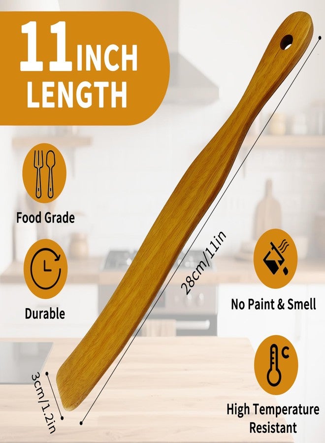 MCSDFN Wooden Spatula for Cooking Sourdough Spurtles Kitchen Sourdough Tools Wooden Spurtle Spatula Dough Stir with Hanging Holes for Cooking, Baking, Spreading, Mixing, 1 Pcs - Image 2