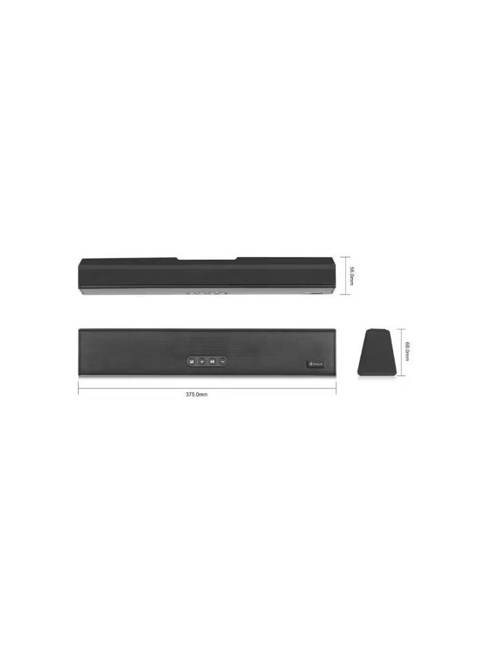 KISONLI LED-805 Bluetooth HiFi Soundbar, Powerful 2*5 W Sound, 1800mAh Battery, Built-in Mobile Holder, USB and TF Support - Black - Image 2