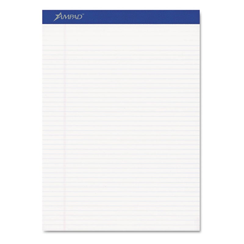 Ampad 20322 Perforated Writing Pad, 8 1/2 x 11 3/4, White, 50 Sheets (Pack of 12) - Image 2