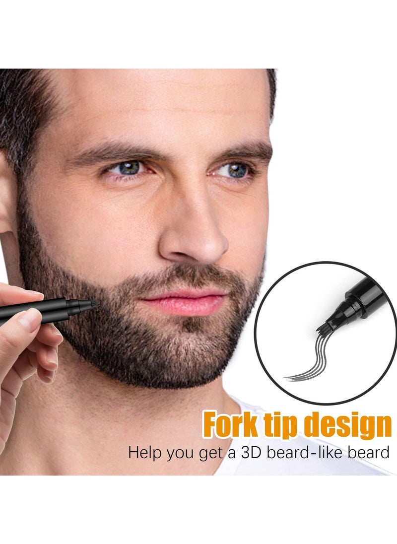 DMG TECH Beard Pencil Filler For Men Black with Bristle Beard Brush, Water Proof Micro-Fork Tip Beard Pen - Long Lasting, Natural Looking Barber Pencil Mustache Kit for Men Beard, Moustache, Eyebrows  - Image 4