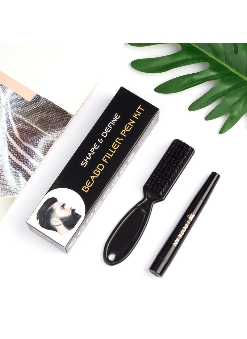 DMG TECH Beard Pencil Filler For Men Black with Bristle Beard Brush, Water Proof Micro-Fork Tip Beard Pen - Long Lasting, Natural Looking Barber Pencil Mustache Kit for Men Beard, Moustache, Eyebrows  - Image 5