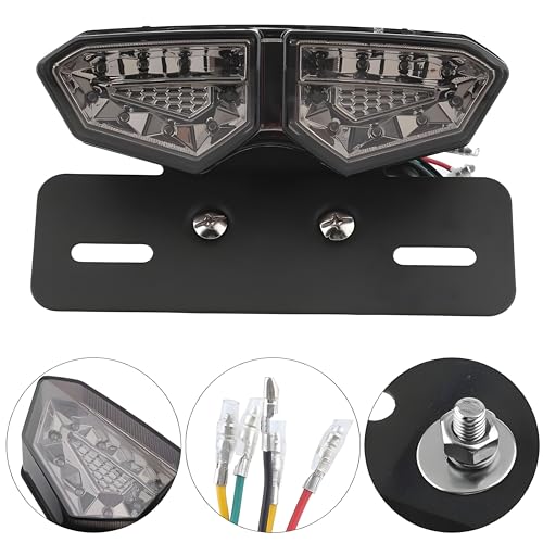 Autozap Universal Led Motorcycle Tail Lamp Turn Signal Light Brake Number Plate Holder Light (Light Color- Yellow, Red) Pack of 1 - Image 4