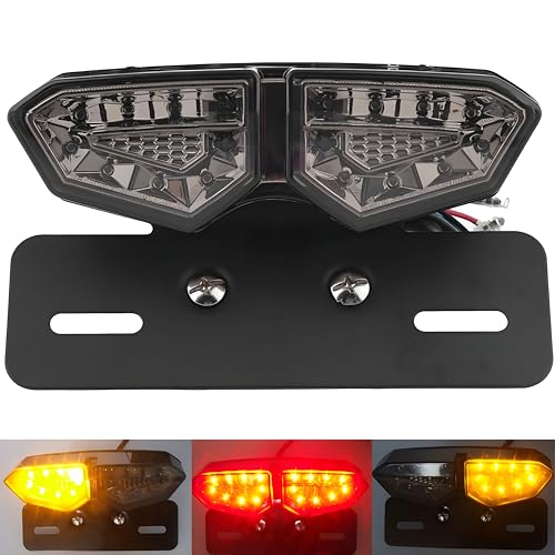 Autozap Universal Led Motorcycle Tail Lamp Turn Signal Light Brake Number Plate Holder Light (Light Color- Yellow, Red) Pack of 1 - Image 1