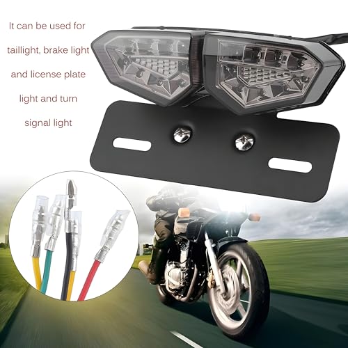 Autozap Universal Led Motorcycle Tail Lamp Turn Signal Light Brake Number Plate Holder Light (Light Color- Yellow, Red) Pack of 1 - Image 3