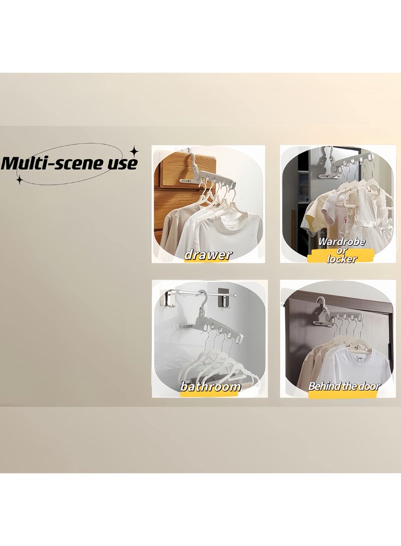 SYOSI Folding Clothes Drying Rack, with 5 Travel Hangers Foldable Wall Drying Stand, Laundry Room Hanging Rack with 5 Holes for Outdoor Camping Travel, Hotel Apartment, Student Apartment, Bathroom… - Image 5