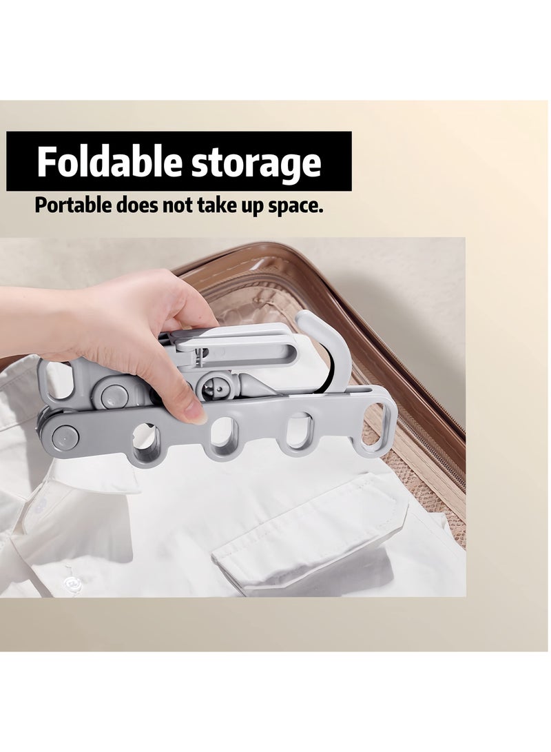 SYOSI Folding Clothes Drying Rack, with 5 Travel Hangers Foldable Wall Drying Stand, Laundry Room Hanging Rack with 5 Holes for Outdoor Camping Travel, Hotel Apartment, Student Apartment, Bathroom… - Image 3